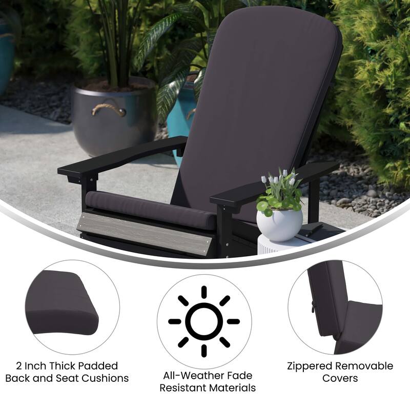 Set of 2 All-Weather High Back Adirondack Chair Cushions
