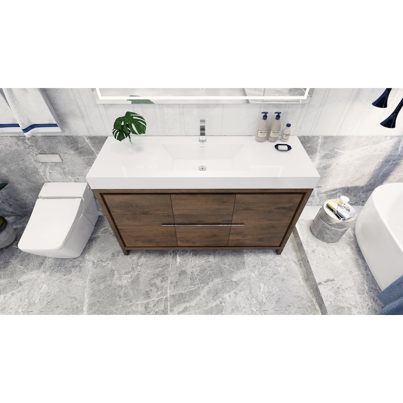 Dove 60'' Freestanding Vanity with Single Reinforced Acrylic Sink