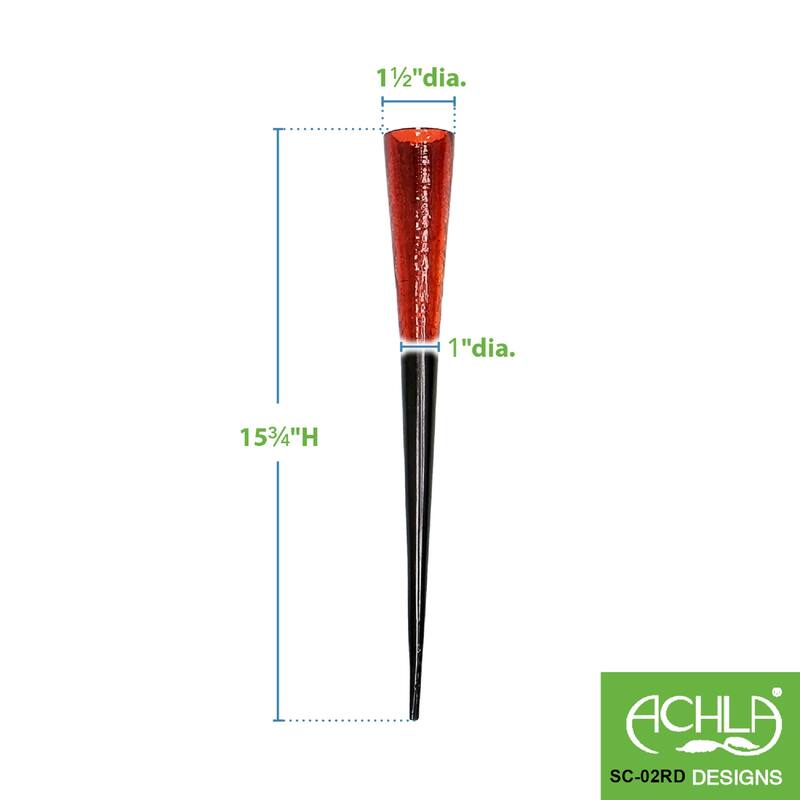 Achla Designs 15.75"H Red and Black Glass/Iron Outdoor Votive Sparkle Candle Holder Cone, Home and Garden Accent Décor
