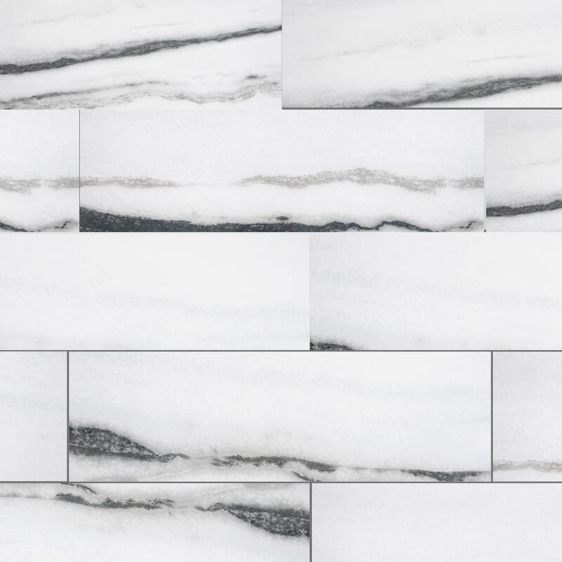 The Tile Life Penthouse 4x12 White Fantasy Glossy Porcelain Floor & Wall Tile