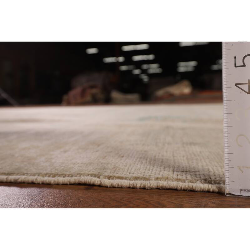 Vegetable Dye Oushak Area Rug Handmade Floral Wool Carpet - 9'2" x 12'2"