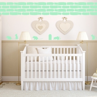Walplus Peel and Stick Wall Sticker Glow In The Dark Mouse Brickwall
