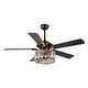 preview thumbnail 15 of 19, 52" Black Wood Modern Crystal Indoor Ceiling Fan Chandelier with Remote