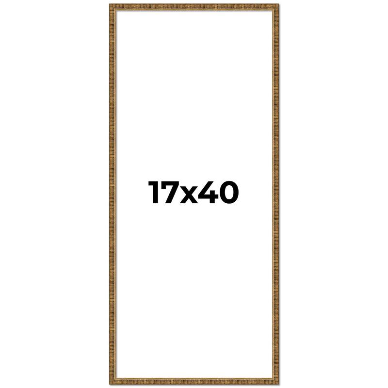 17x40 Frame Gold Solid Wood Picture Frame - Complete Modern Photo