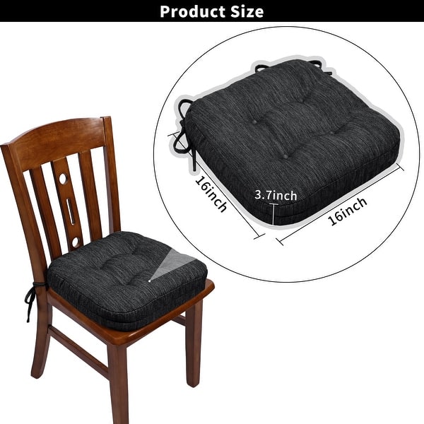 dimension image slide 0 of 3, Indoor 3.7'' Dining Chair Pad Cushion (Set of 4)