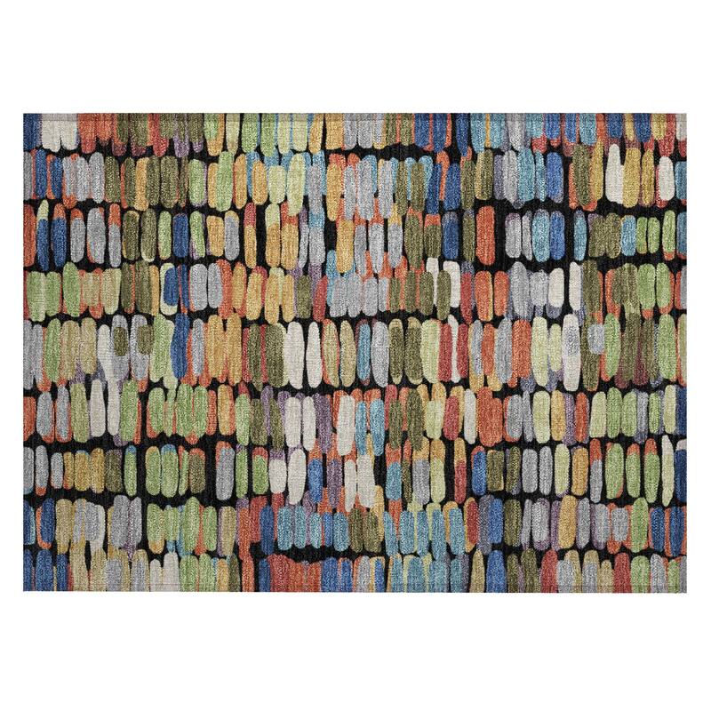Machine Washable Indoor/ Outdoor Modern Caps Chantille Rug