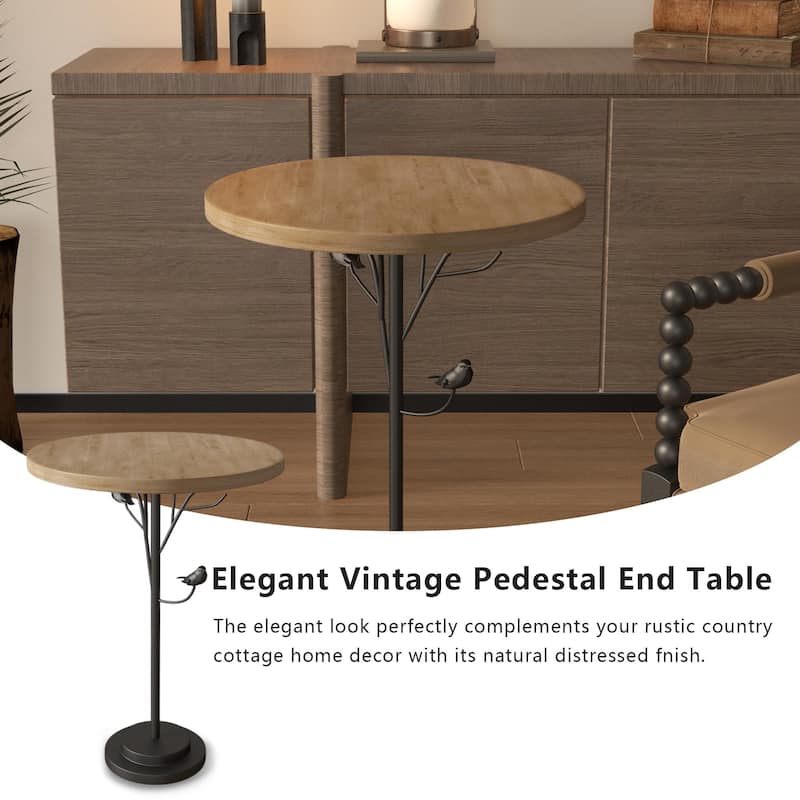Round Side Table, Small Drink Table for Small Spaces, Modern Accent End Table Coffee Table