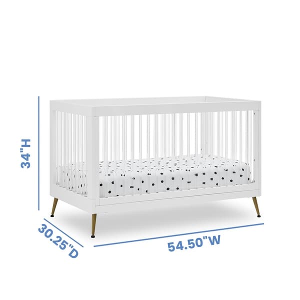 dimension image slide 1 of 4, Sloane 4-in-1 Acrylic Convertible Crib, Greenguard Gold Certified