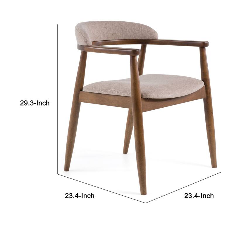 Cid Coha Dining Chair, Soft Tan Fabric, Brown Solid Wood Frame