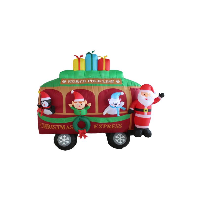 A Holiday Company 8ft Wide Christmas Caboose, 6 ft Tall, Multi