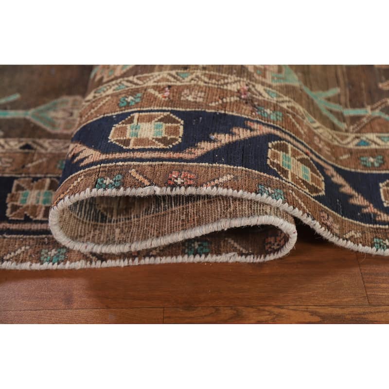 Geometric Ardebil Persian Antique Area Rug Handmade Wool Carpet - 4'8" x 10'4"