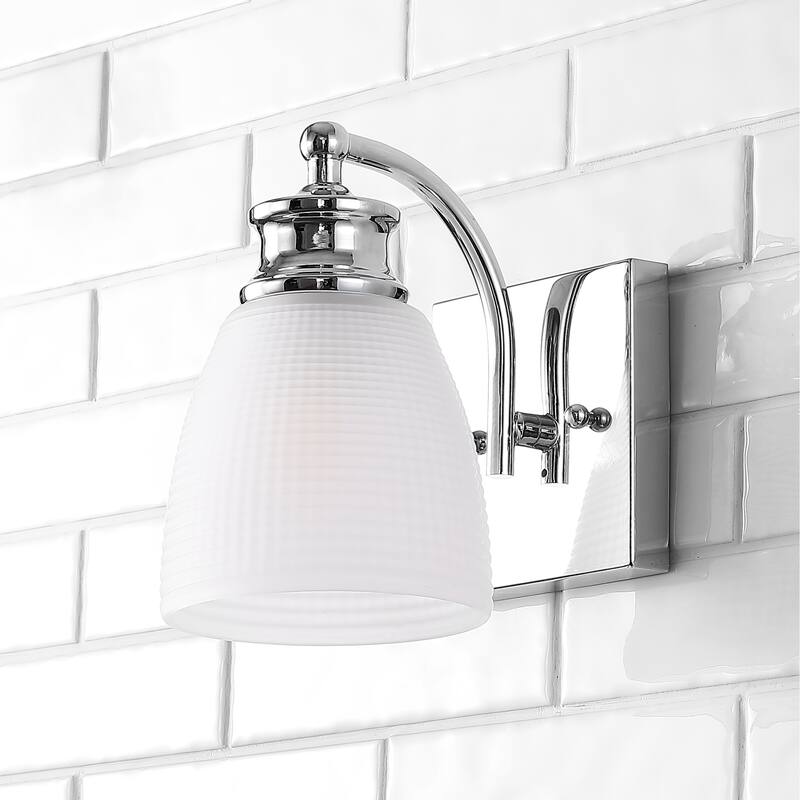 Fairfax Metal/Glass Contemporary Modern LED Vanity Light, by JONATHAN Y