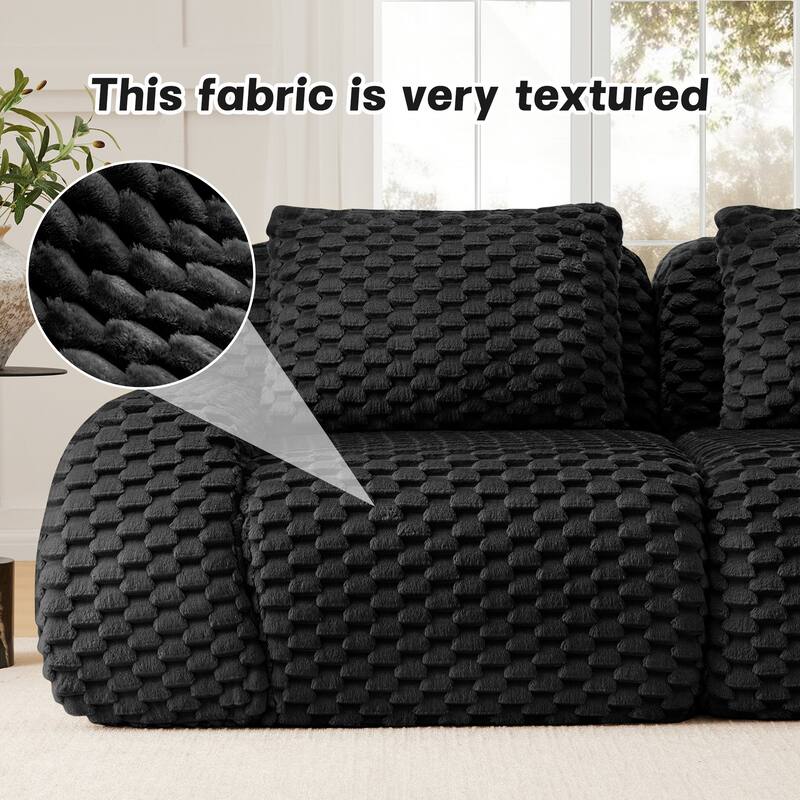 114" Modern Modular Sectional Sofa for Living Room,Flannelette Fabric,Oversized 3-Seater Couch,boneless sofa,Deep Seat