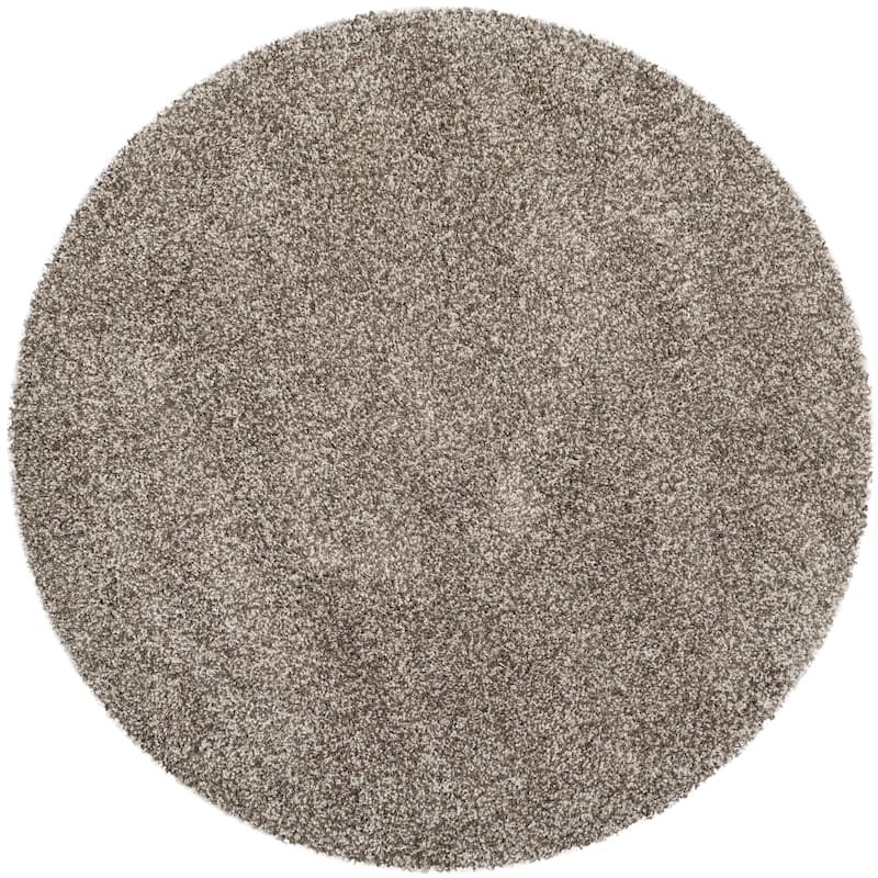 SAFAVIEH, Milan Shag Afton 2-inch Thick Area Rug - 5'1" Round - Grey