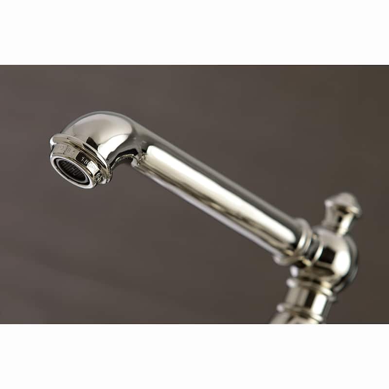 English Country Bridge Kitchen Faucet with Sprayer in Matte Black