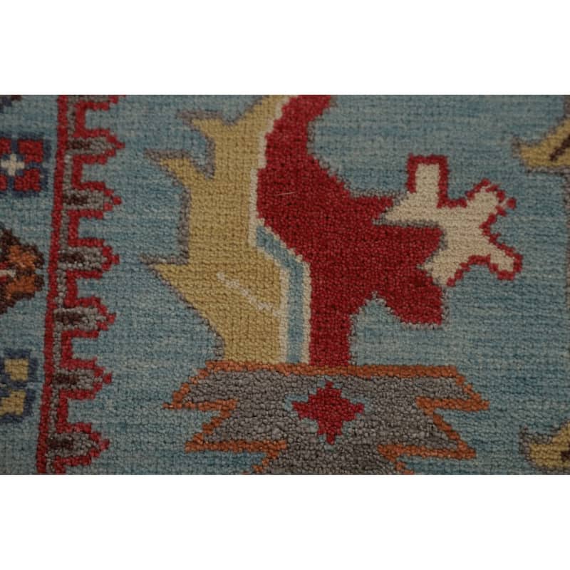 All-Over Blue Oushak Oriental Area Rug Handmade Wool Carpet - 9'2" x 11'9"