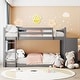 preview thumbnail 19 of 48, Floor Bunk Bed with Movable Storage Cabinet, Include 4 Storage Drawers and 3 Shelves, Solid Wood Bunkbeds Frame for Kids Teens Gray - Full