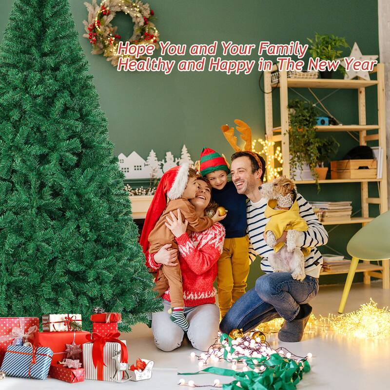 Gymax 8' Green Holiday Season Artificial PVC Christmas Tree Indoor