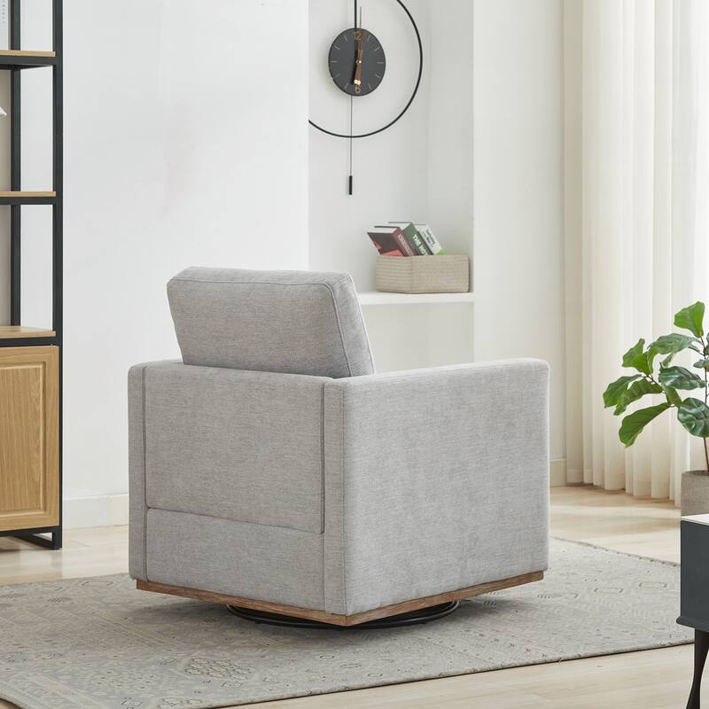 30.7"W Square Upholstered Swivel Accent Chair