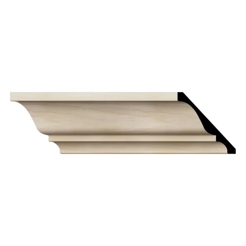 WM45: 3-7/10-in H x 3-3/4-in P x 5-1/4-in F x 96-in L Americraft Solid Hardwood Stain Grade Crown Moulding - Poplar