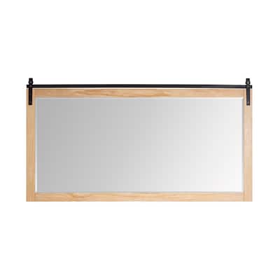 Cortes 72" Bathroom Vanity Barndoor Wall Mirror in Pine