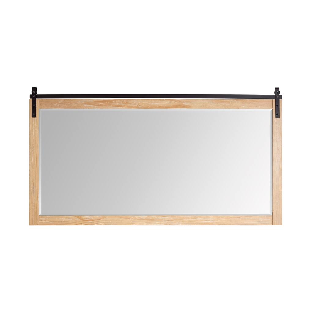 Cortes 72" Bathroom Vanity Barndoor Wall Mirror in Pine