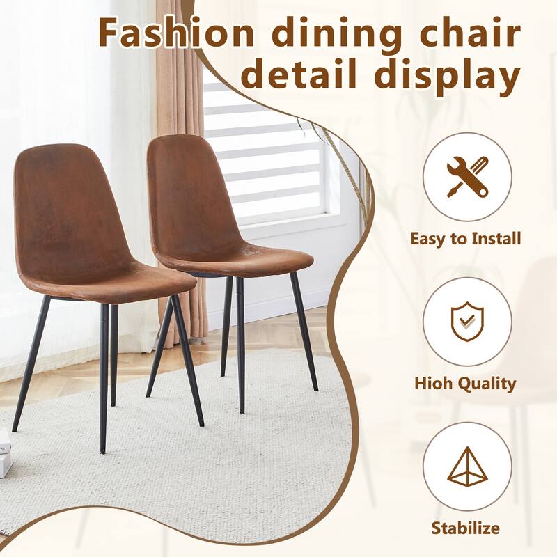 5-piece Natural and Black Spliced Round Dining Table Set with Double-Layer Storage Shelf, Anti-Slip Feet