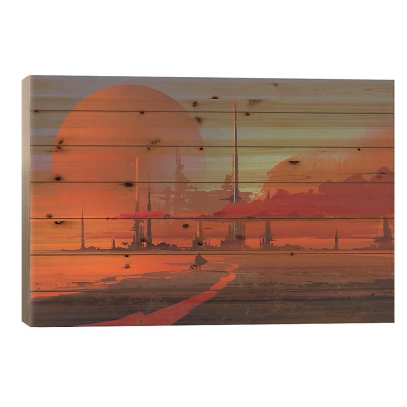 Found The Lost City Print On Wood by grandfailure - Multi-Color - 18x26x1.5