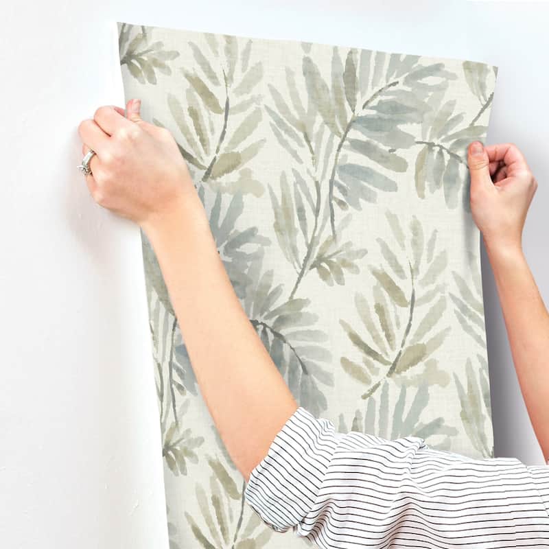 A-Street Prints Serenade Aqua Ferns Wallpaper