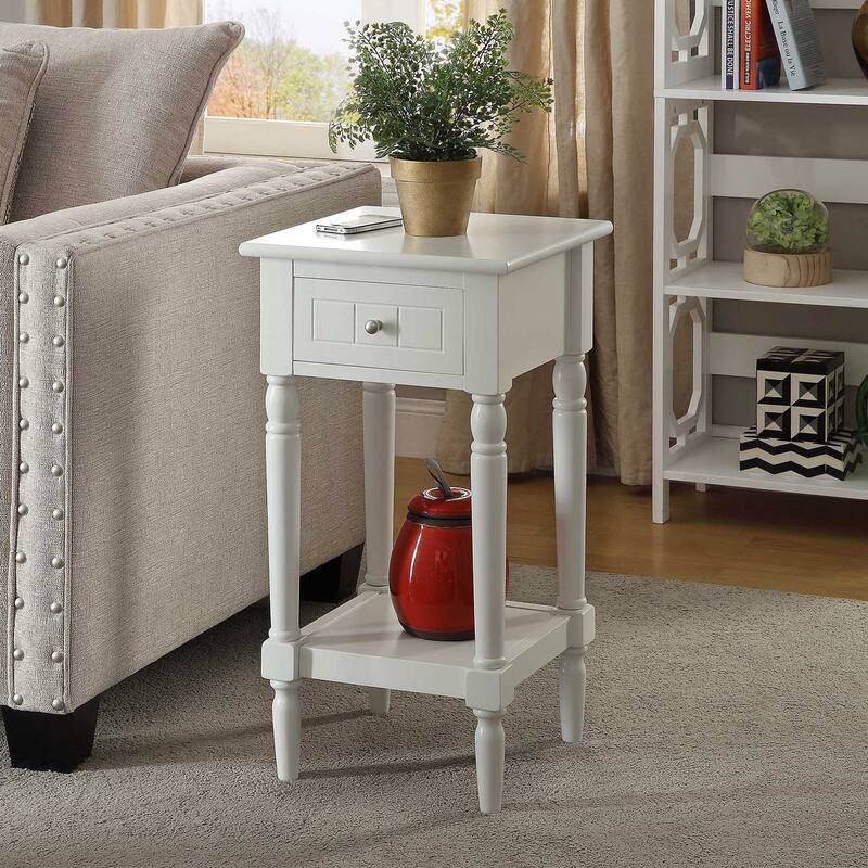 Convenience Concepts French Country Khloe 1 Drawer Accent Table with Shelf - White