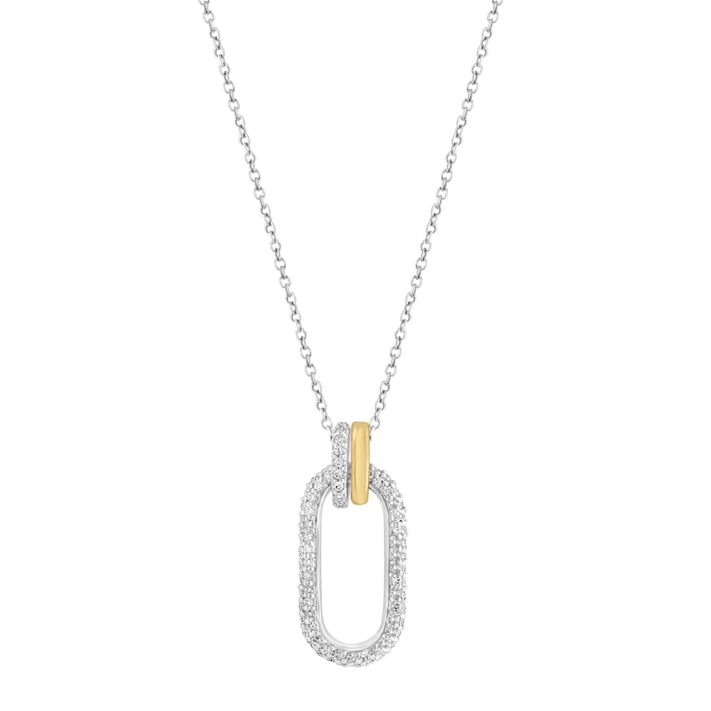 EFFY 14k White & Yellow Gold Diamond Pendant Necklace