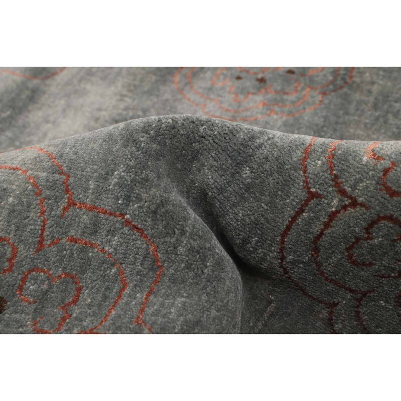 ECARPETGALLERY Hand-knotted Legacy Teal Silk, Wool Rug - 9'6 x 13'3