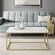 preview thumbnail 1 of 18, Middlebrook Designs Geller Metal Frame Coffee Table White Faux Marble / Gold