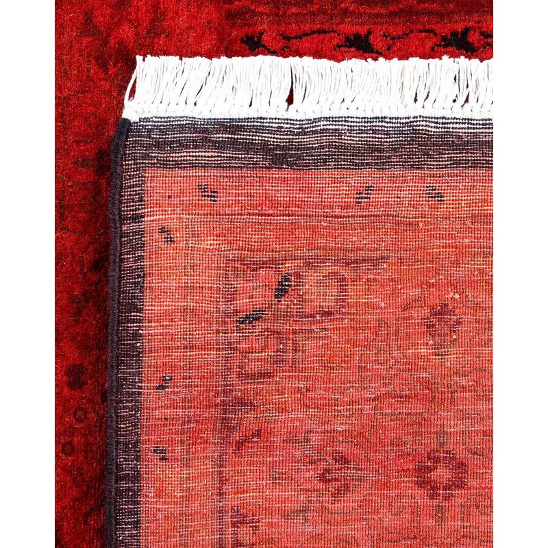 Contemporary Overdyed Wool Hand Knotted Runner - 3' 0" x 9' 0"