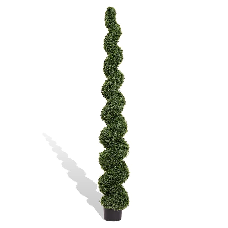 GDFStudio - Thaloren 6.9FT Spiral Topiary Tree Artificial Boxwood Elegance with Stable Weighted Base
