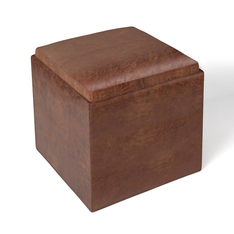 WYNDENHALL Townsend 17 inch Wide Contemporary Square Storage Ottoman
