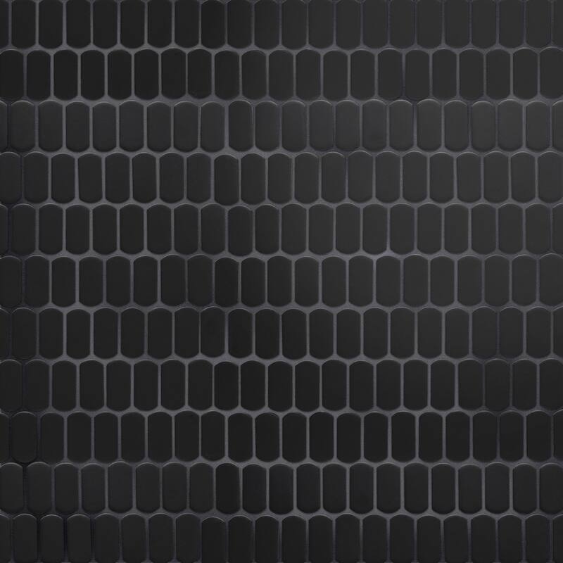 Merola Tile Hudson Capsule Matte Black 12-1/4" x 13-1/8" Porcelain Floor and Wall Tile
