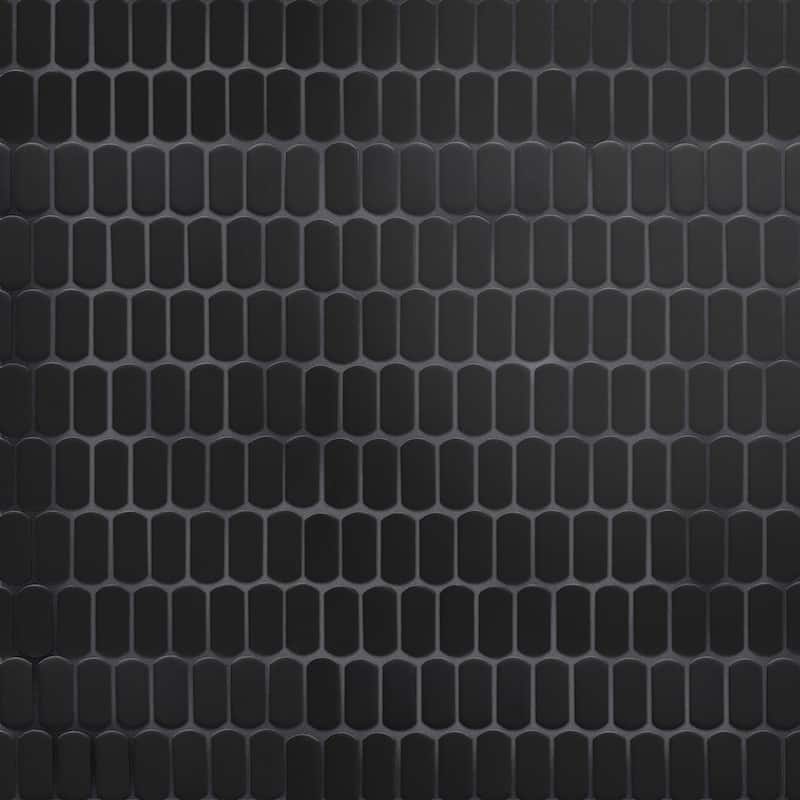 Merola Tile Hudson Capsule Matte Black 12-1/4" x 13-1/8" Porcelain Mosaic Floor and Wall Tile