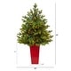 preview thumbnail 2 of 3, 44" Artificial Christmas Tree with 150 Lights in Planter