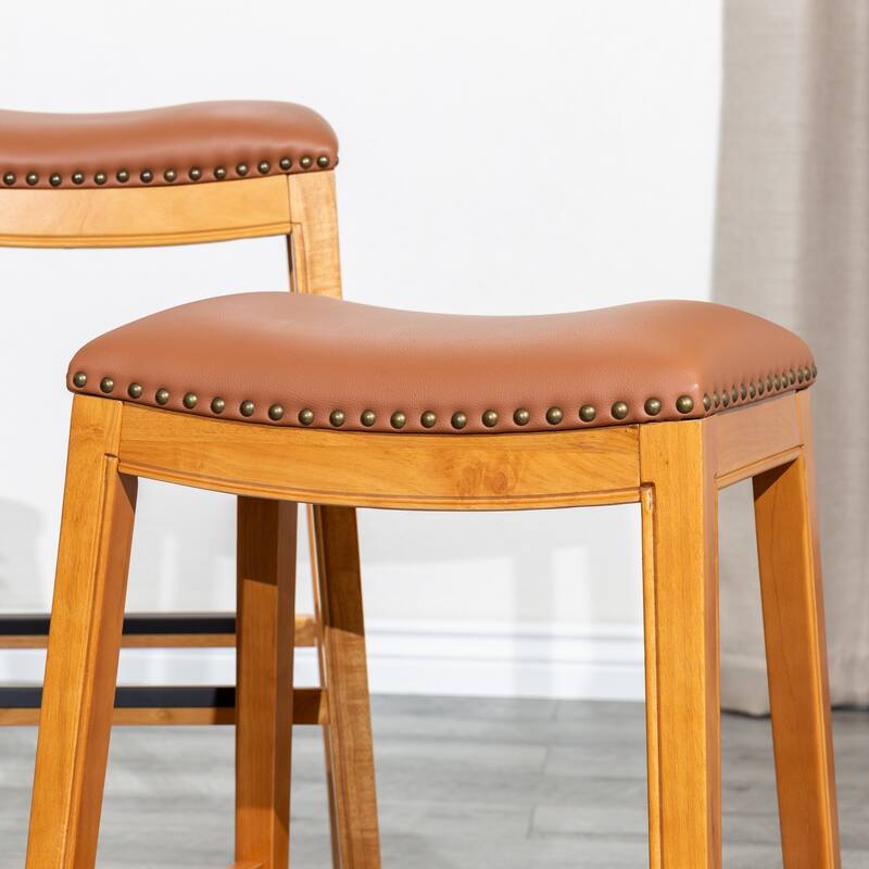 Bar Stool, Bone Leather Seat