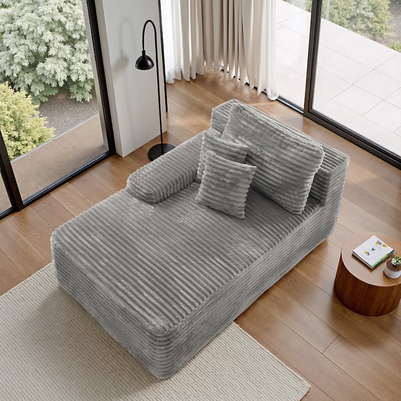 Oversized Upholstered Modular Sectional Chaise Lounge with Pillows