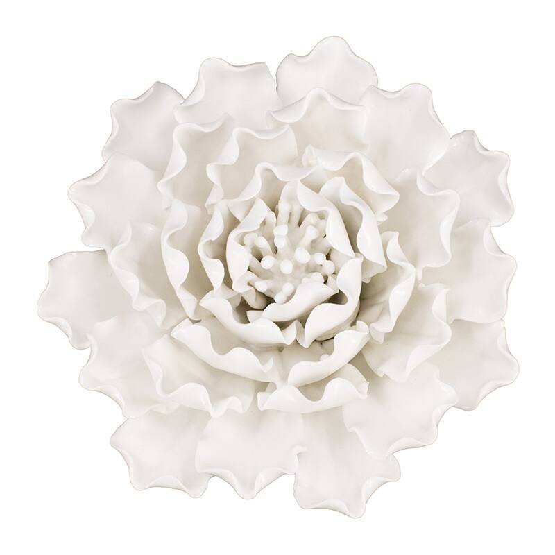 Modern Porcelain Flowers Sculpture Wall Decor Hanging Wall Decor, for Girls Room Hallway Farmhouse Home Decor