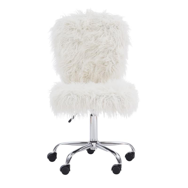 Clara Faux Fur Armless Office Chair