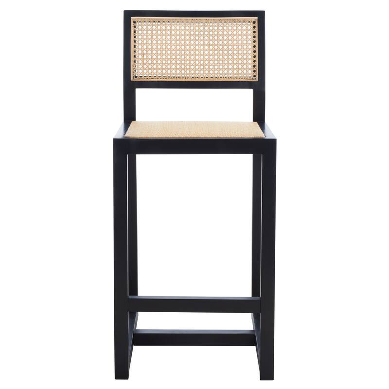 SAFAVIEH Dossie Rattan Counter Stool - 16" W x 19" D x 37" H - 16Wx19Dx37H