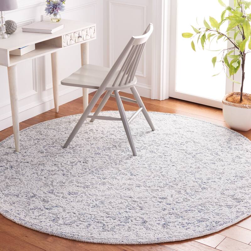 SAFAVIEH Handmade Metro Remkea Wool Rug - 6' Round - Ivory/Beige