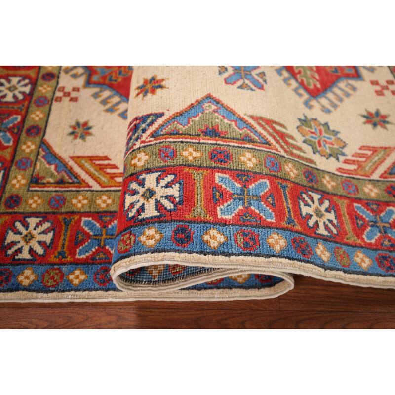 Handmade Kazak Oriental Accent Rug Handmade Wool Carpet - 3'2" x 5'1"
