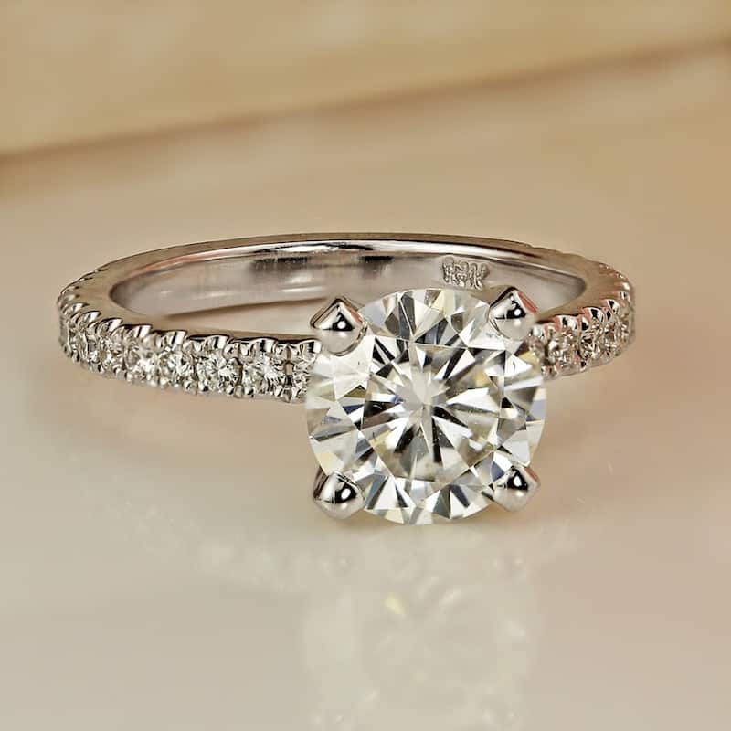 Auriya 14k Gold 2 carat TW Classic Round Diamond Engagement Ring Certified (H-I, I1-I2)