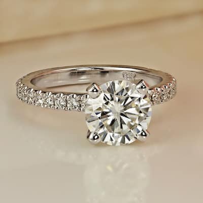 Auriya 14k Gold 2 carat TW Classic Round Diamond Engagement Ring Certified (H-I, I1-I2)