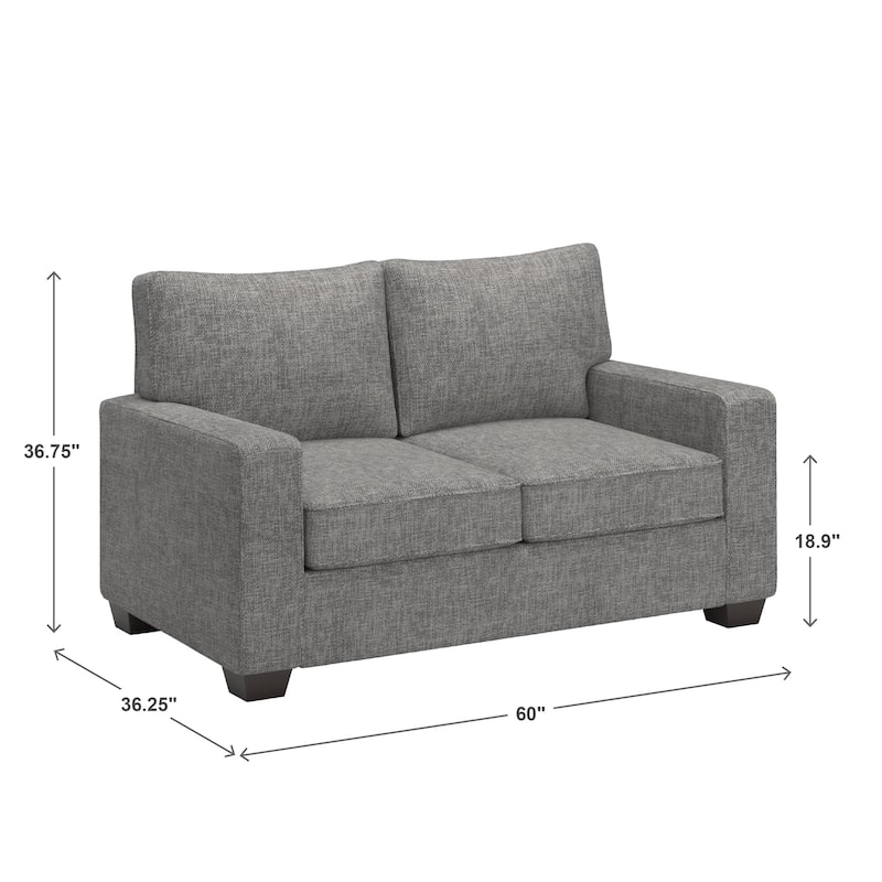 Roros Fabric Upholstered Square Arm Sofa Set by iNSPIRE Q Classic