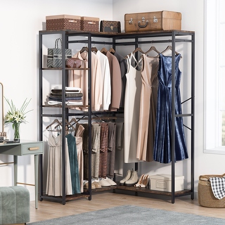 ワードローブ Freestanding L-Shape Closet Organizer,47.24